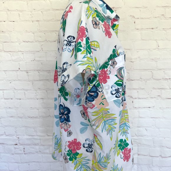 80's American Sweetheart Floral Print Short Sleeve Blouse - Crop Top - Medium - Picture 6 of 9